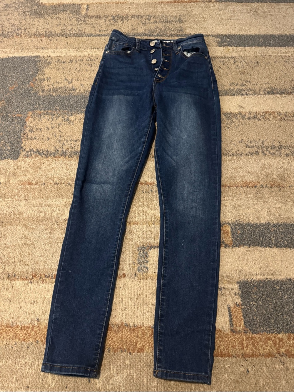 High-Rise Dark Blue Women's Slim Jeans